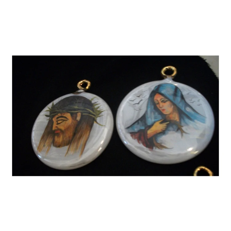 Unique Design Egyptian Luxury Glass Christmas Decoration Handmade Religion Christmas Ornaments (Jesus & Marry)