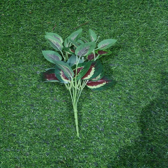 Perilla leaf Foliage Plant Leaves Artificial silk fabric Spray for Home Garden Yard Floral Decoration