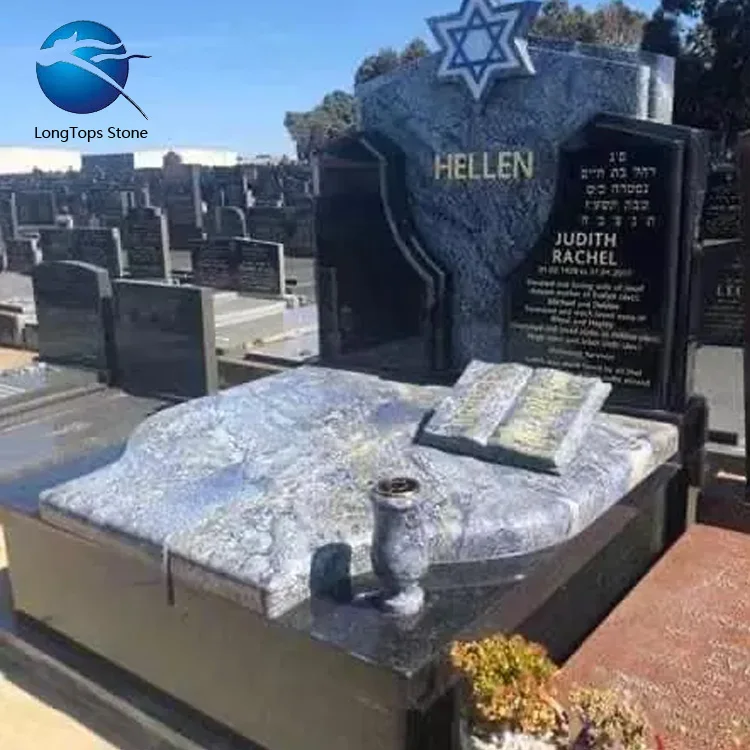 Wholesale Headstone Factory Price Natural Blue Marble Granite Monument and Tombstone