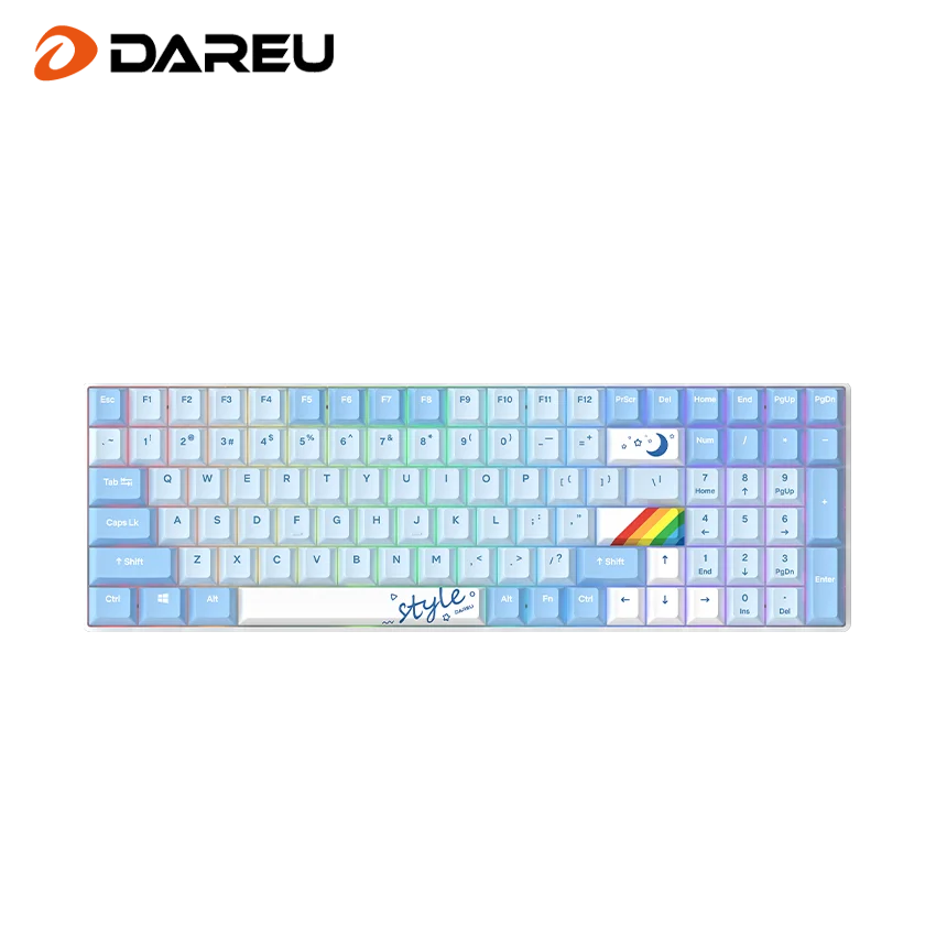 Механическая клавиатура Dareu 100 клавиш PBT A100 hotswap, игровая клавиатура, трехрежимная клавиатура для подключения, подходит для девочек