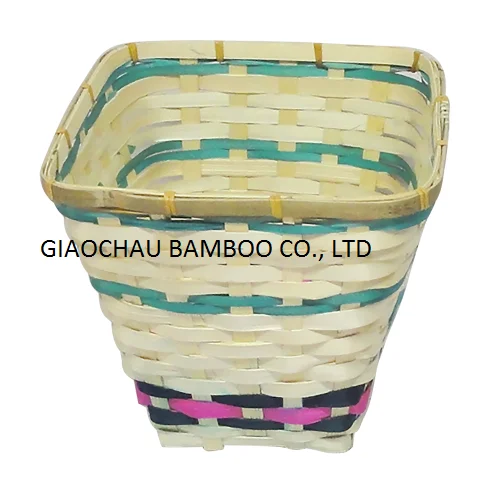Bamboo storage basket natural handmade from Vietnam