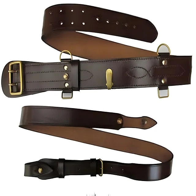 Custom Original Cowhide Soft Leather Cross Over Belt Sam Browne Genuine Leather Belts