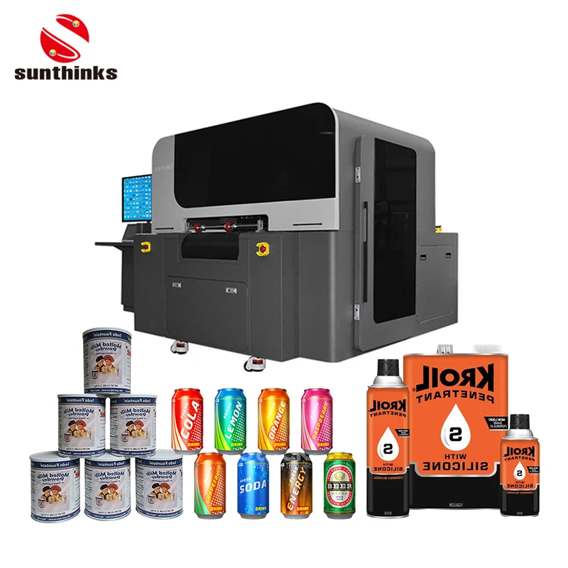 Sunthinks Plastic Cards UV Printing Machine High-Speed Printing Wooden Board Inkjet Printer Single Pass Digital UV Printer