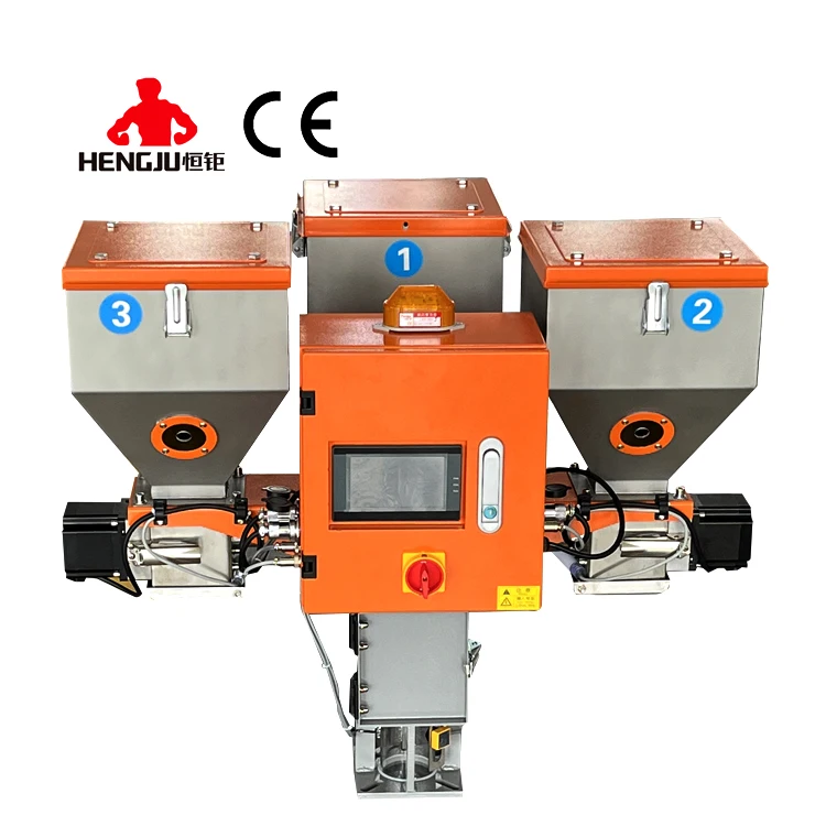 Автоматический небольшой винтовой объемный дозатор для машины для выдувания пластиковых бутылок, цветной смеситель для маточной смеси на продажу