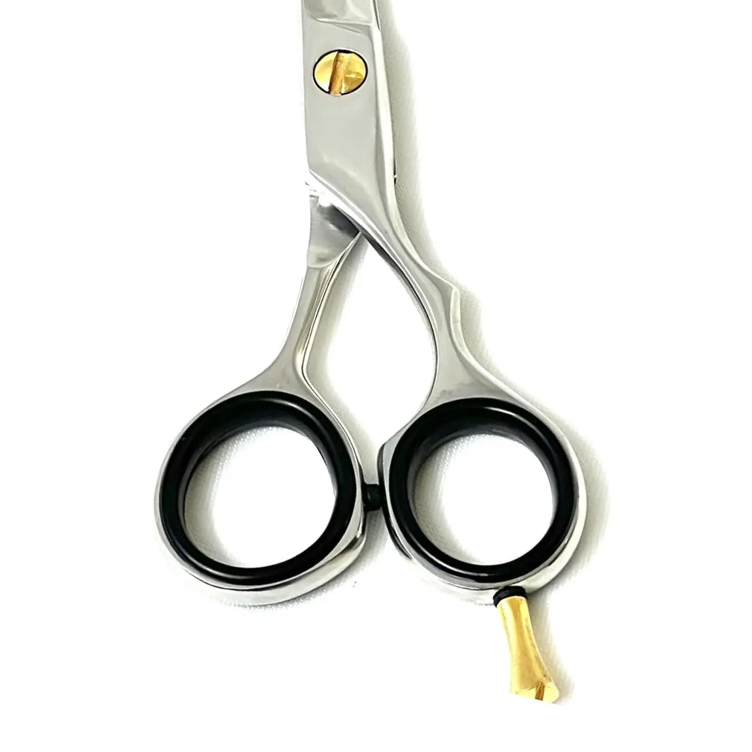 Barber Scissors Shears With Polished Finish 6 Inches Elegant Gold And Black Design For Precision Cutting And Grooming