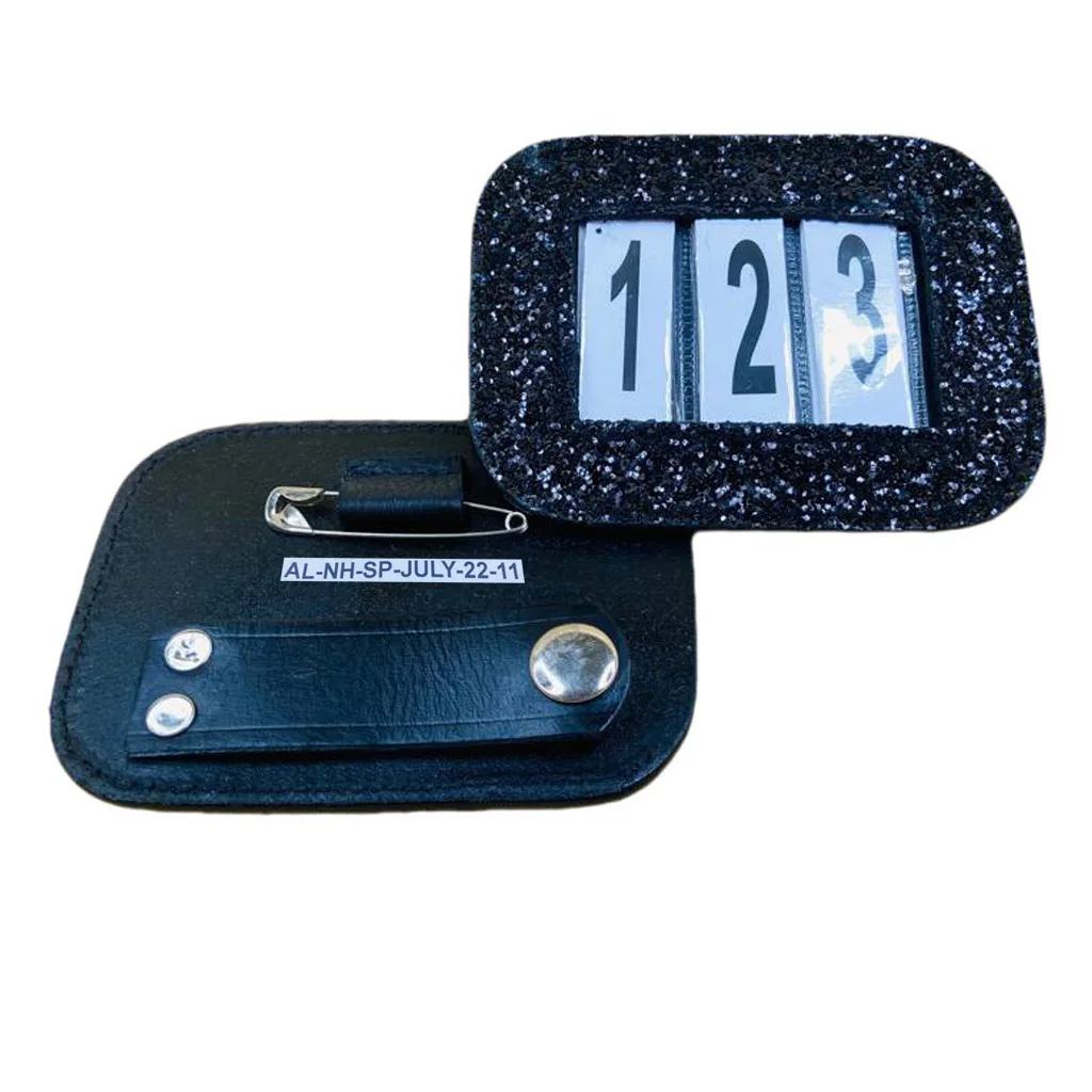 OEM WHOLESALE MANUFACTURER HORSE RACING GLITTER NUMBER HOLDER HORSE RACING COMPETITION SHOW LEATHER NUMBER HOLDER AT CHEAP PRICE