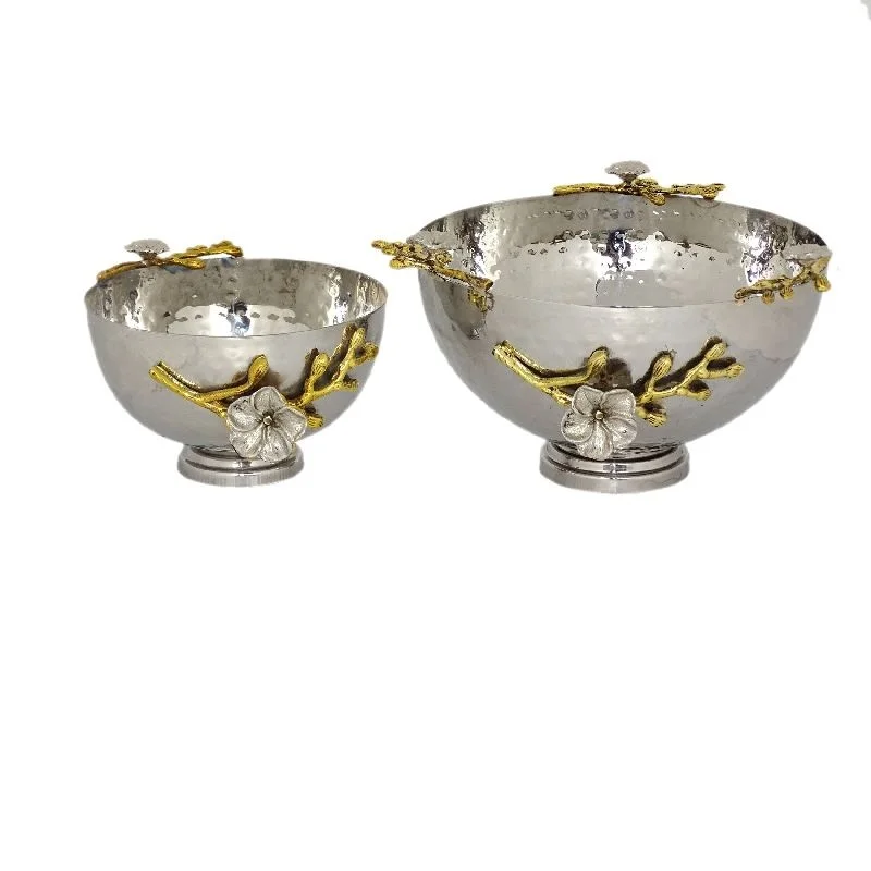 Metal Customized Dish Salad Salver Shiny Polished Classic Large Size Food Server Bowl Hand Crafted Salad & Snacks Serving