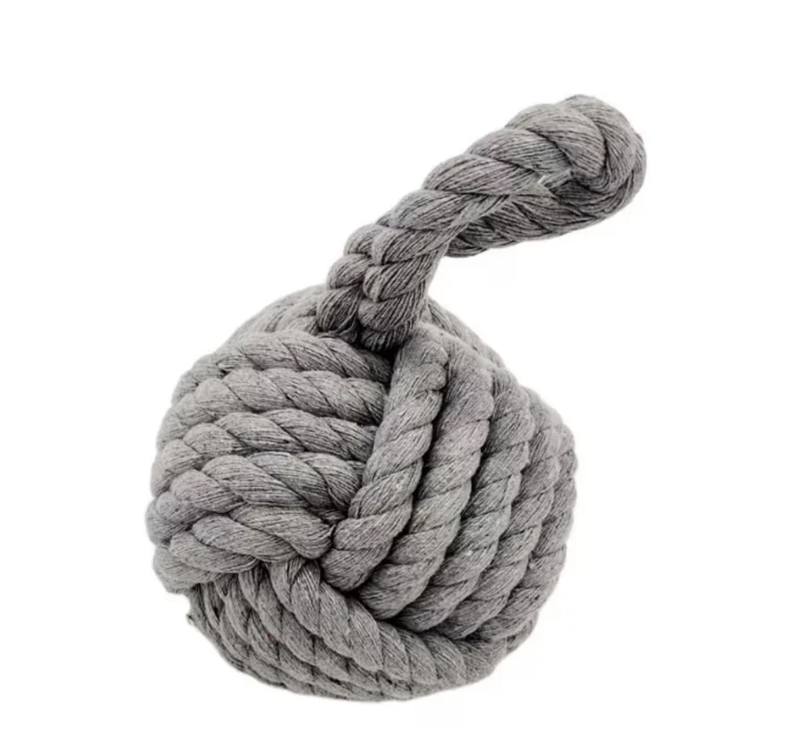 Large Grey Nautical Knot Rope knitted Doorstop | Heavy chunky Rope Door Stop 1.8kg 16cmThick Rope