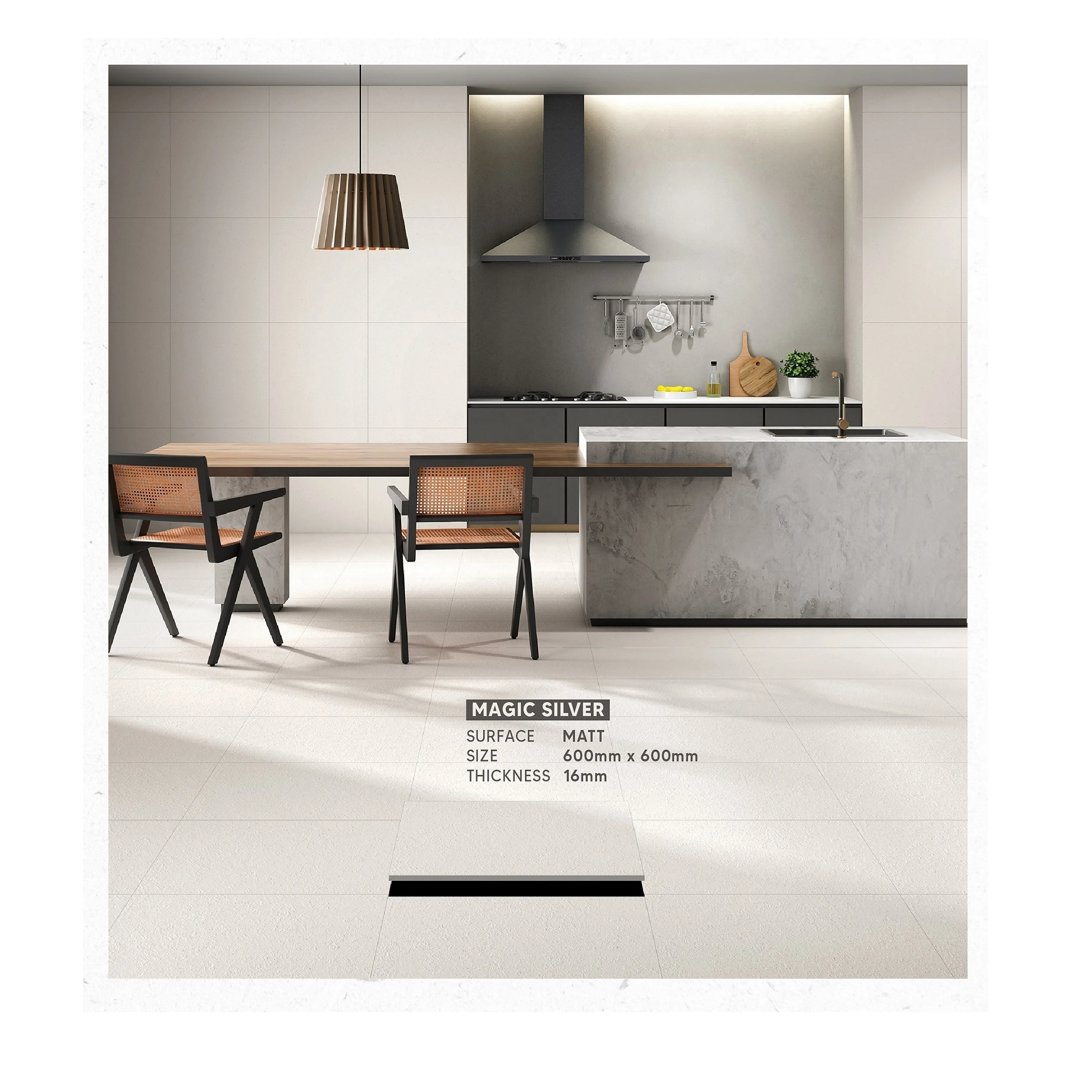 Magic Sliver Full Body Porcelain Tiles 60*60 cm Foshan Anti-Slip Tile Full Body 20mm Thick Exterior Porcelain Tiles 600*600 mm