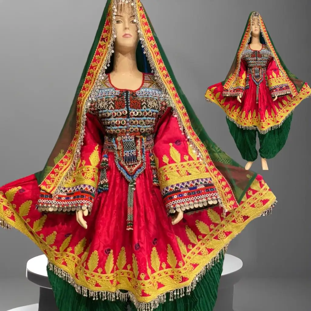 Tribal ethnic vintage kuchi dress, Afghan/Pakistani Kuchi party traditional multi color Dress Factory in Peshawar