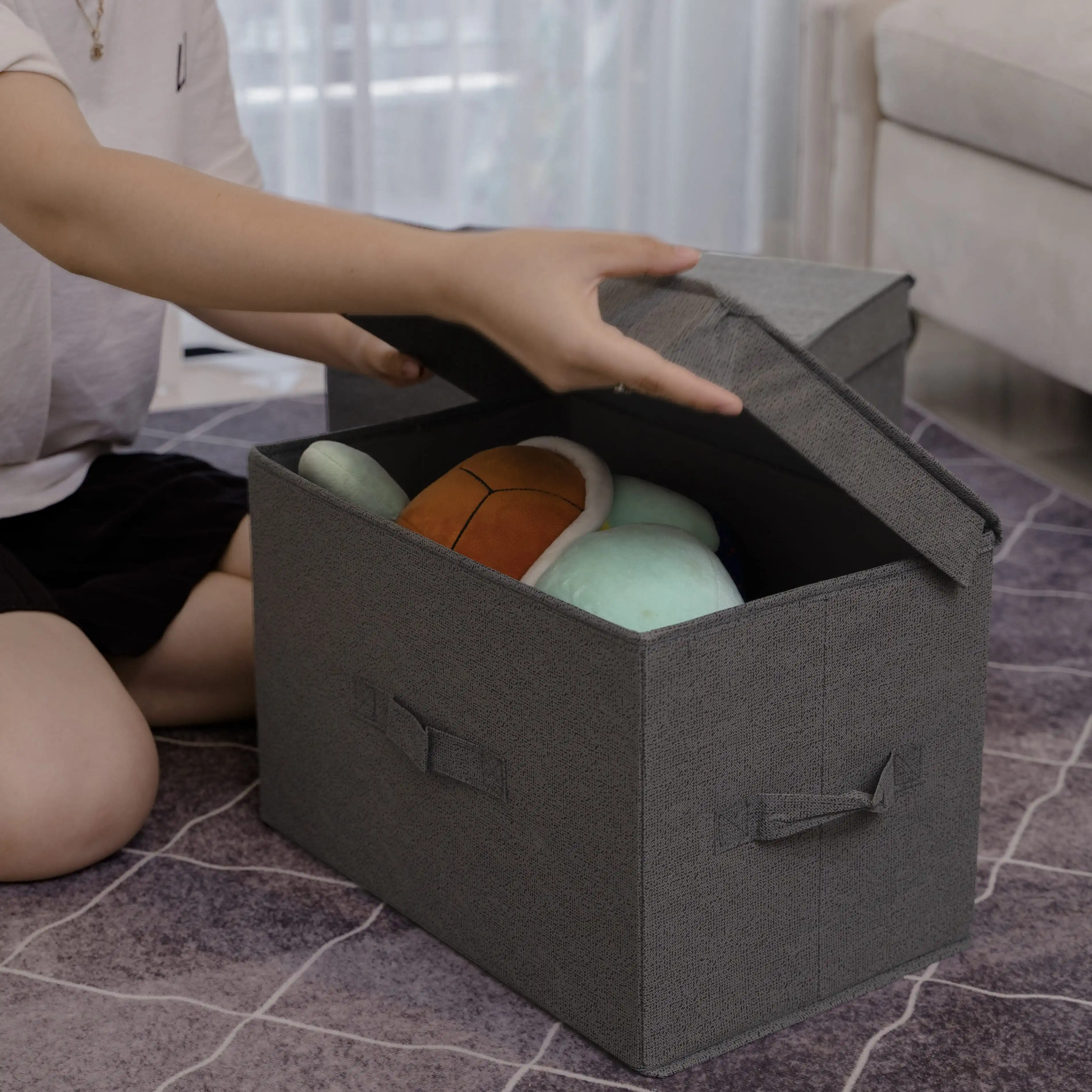 MA18 Foldable fabric storage bins & boxes for clothes book kids toys OEM Customized Factory Price home storage & organization