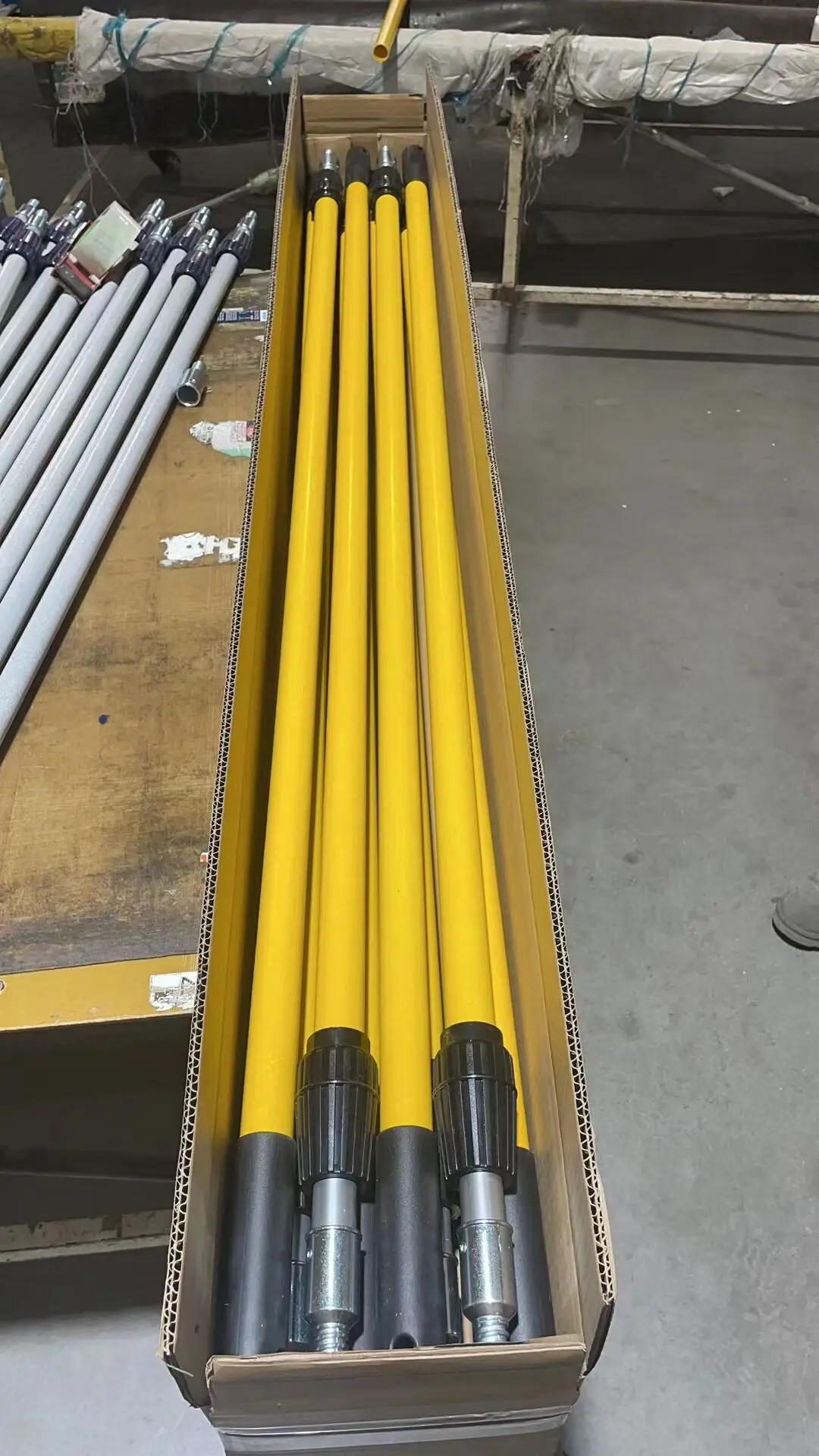 ESD Fiberglass Aluminum Telescopic Pole Heavy Duty Extension Pole 3M 2 Sections with Metal Thread