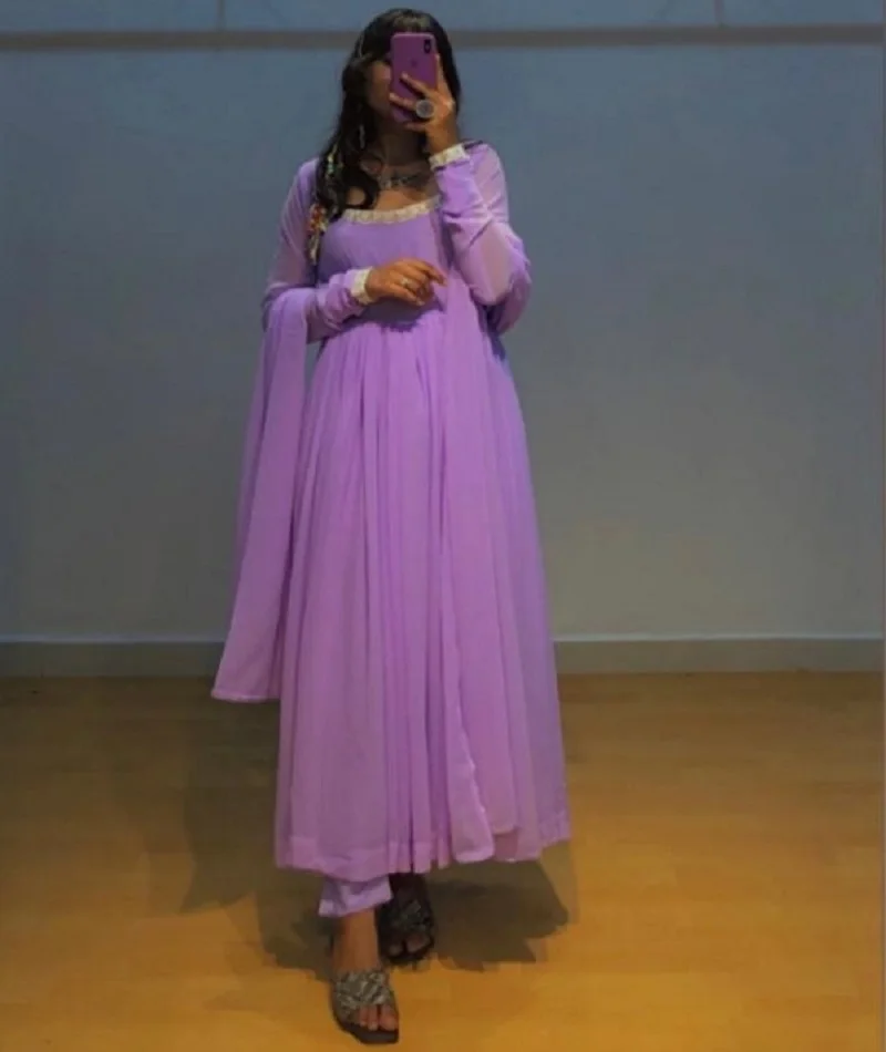 Indian Ethnic Wear Designer Women Wear Anarkali gowns and Ready Made Kurtis with Fanc Lace Border Indian Pakistani Salwar Kameez