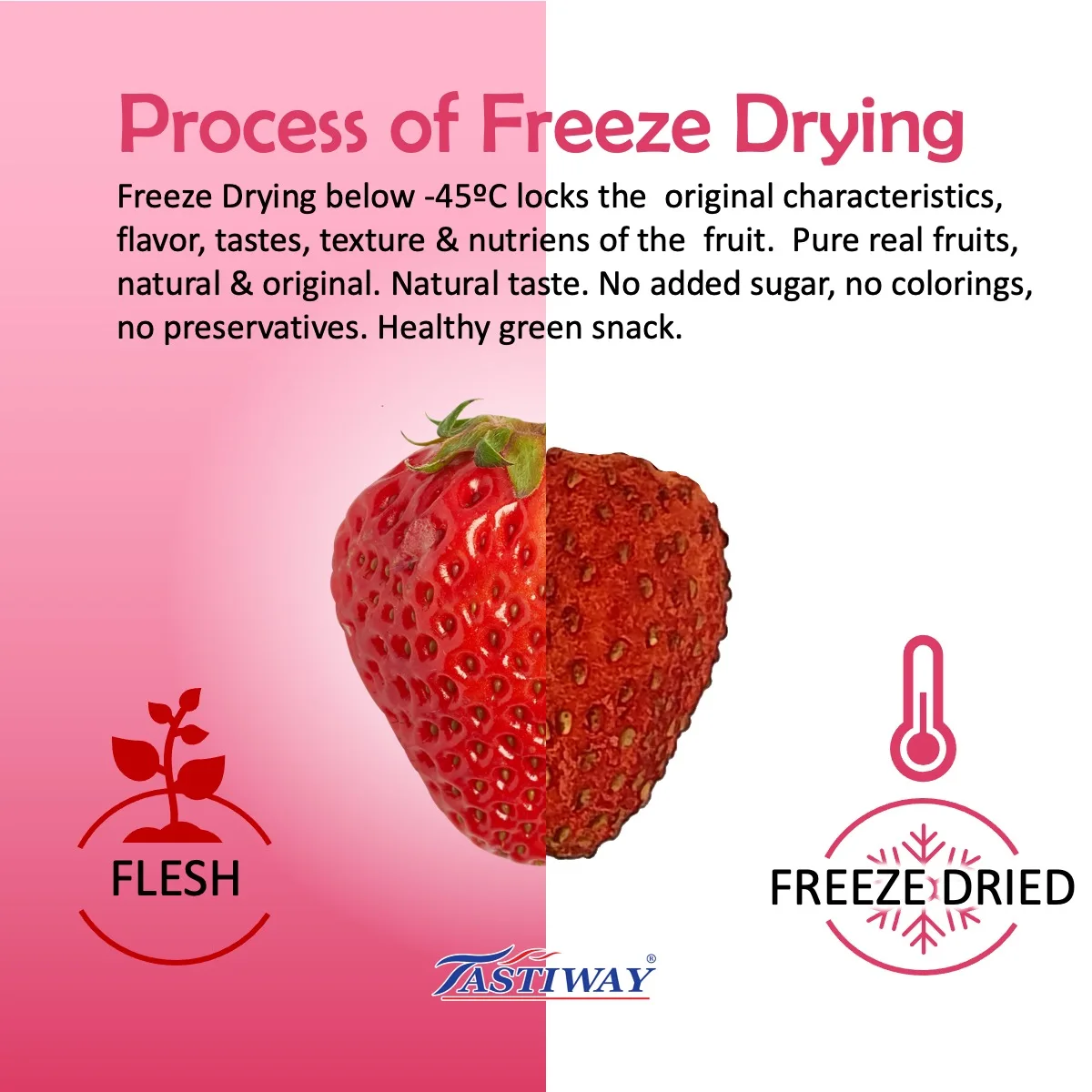 New Arrive Malaysia Wholesales Premium Natural Strawberry Freeze Dried Food Different Taste Red Color Piece Healthy Snack