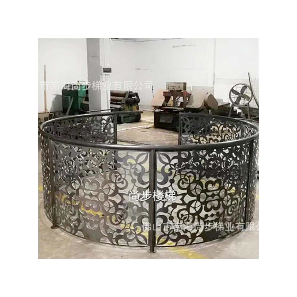 Decor balustrade steel railing Wrought Iron Fence laser cut Metal handrail for balcony decorative baluster staircase