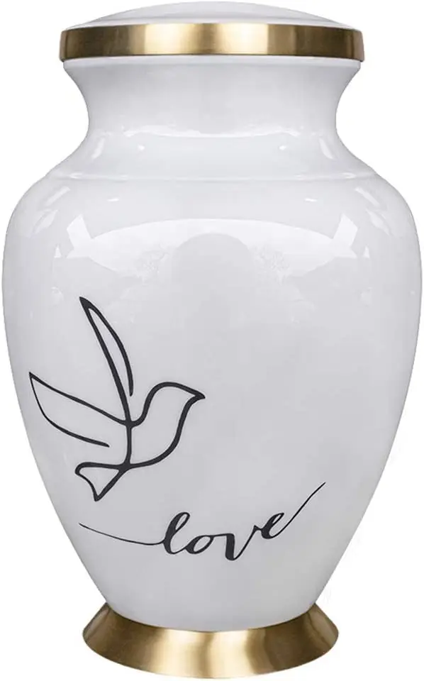 Hand Engraved Cremation Urns for Human Ashes in Different Designs in High Quality with Silver Electroplating in Wholesale Rates
