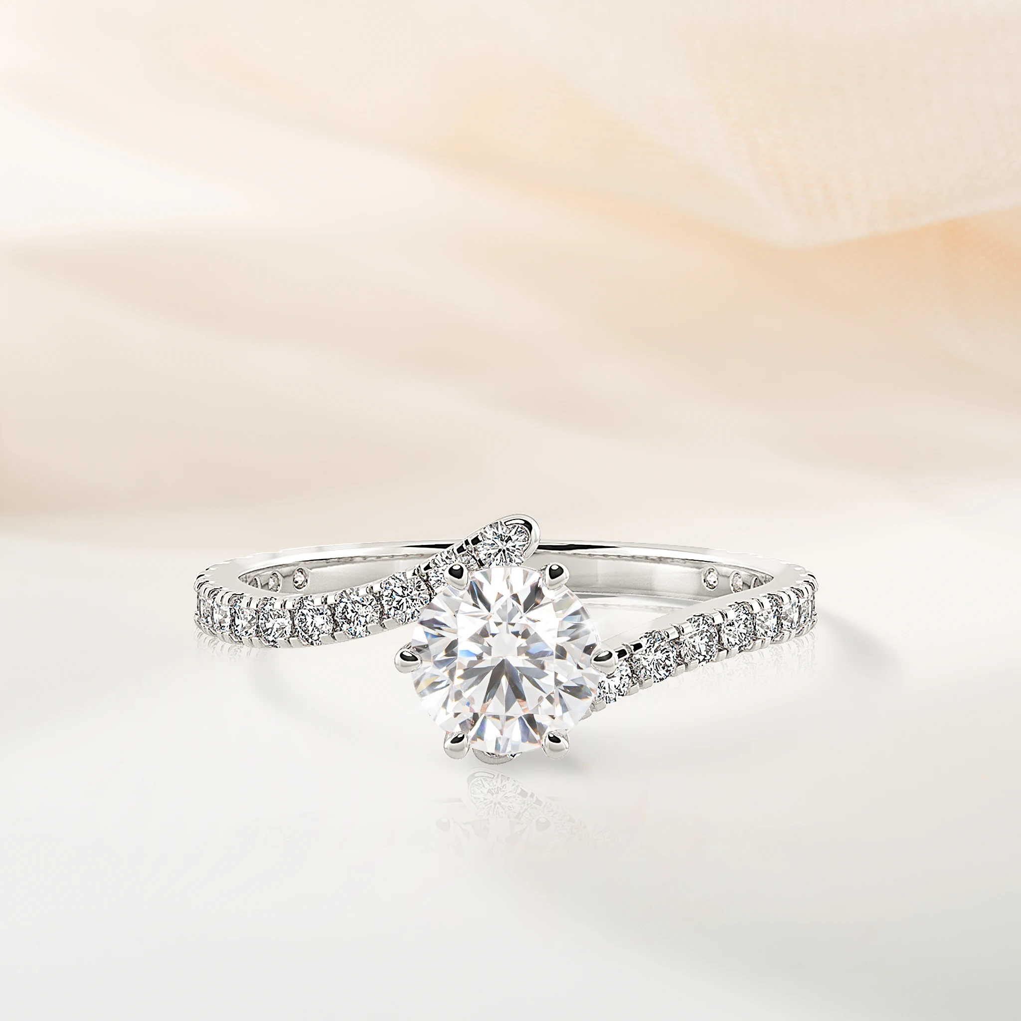 Luxury Solitaire Engagement Ring NCH1704 Diamond Ring Gold Jewelry Made In Viet Nam