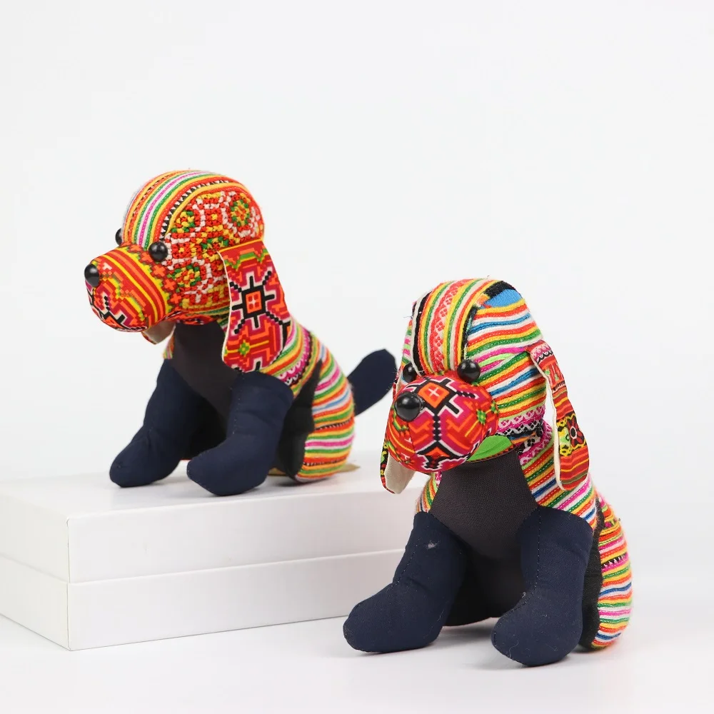 L11 x H17 Toys & Hobbies Unisex Handmade Brocade Of Mong Sapa Ethnic Puppy- Size S Stuffed Animal Toys