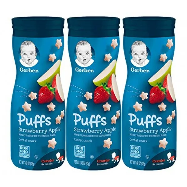 Gerber Graduates Puffs Cereal Snack Variety Pack 148 oz Each Blueberry Strawberry-Apple Sweet Potato Australia Europe America