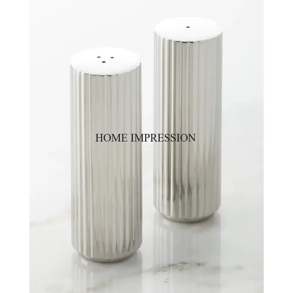 Cylendrical Shape Gold Plated Heavy Duty Metal Made Salt And Pepper Grinder Mill Set Tools Kitchenware Accessories From India