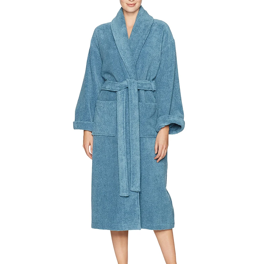 Excellent Design fashionable New Hotel Bath Robe For Hotel Luxury Unisex 100% Cotton Spa Terry Towel Bathrobe White