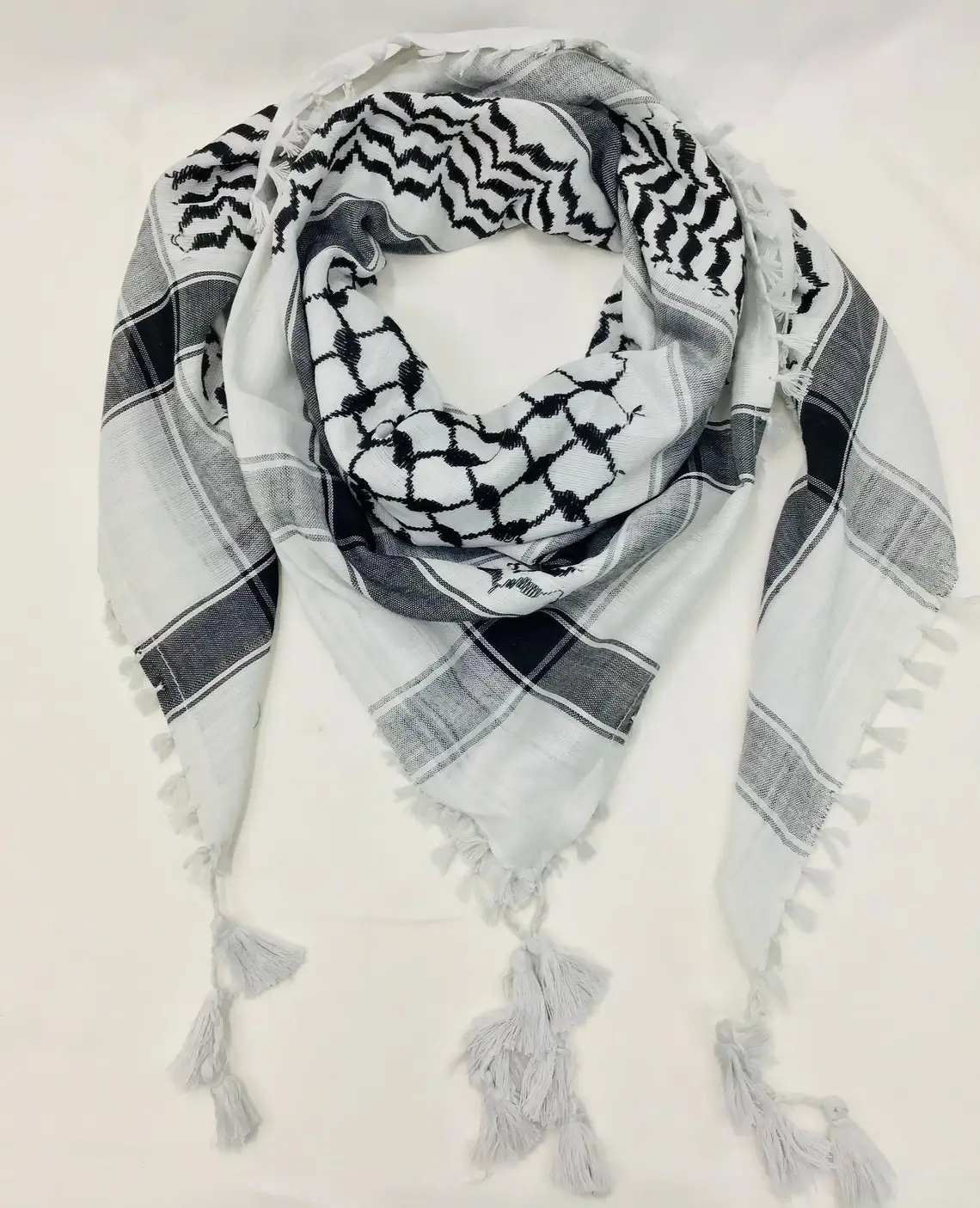 New Design Wholesale Price Top Quality Material Made 100% Cotton Shemagh Desert Scarf Wrap for Men