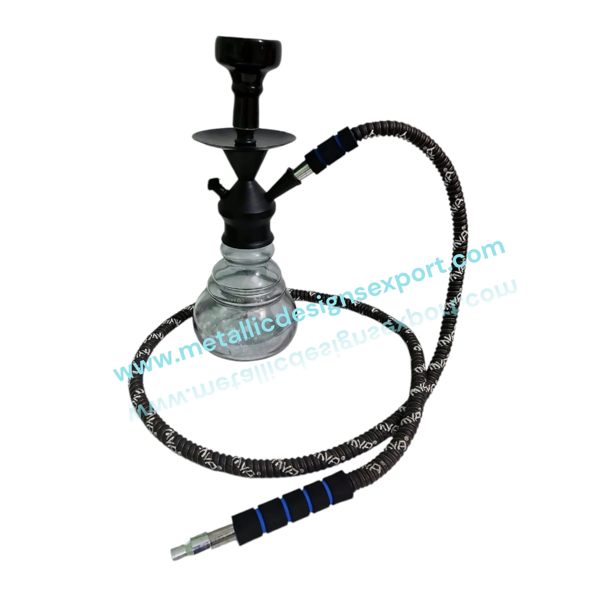 Роскошный золотой кальян с ребристой стеклянной основой синяя керамическая чаша декоративный шланг и металлический стержень премиум-класса для кальяна