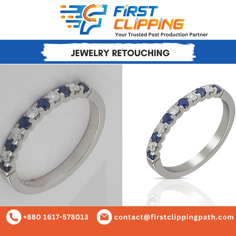 Jewelry Retouching, Image Editing of Jewelry Product Photography and make natural shadow of jewelry photo