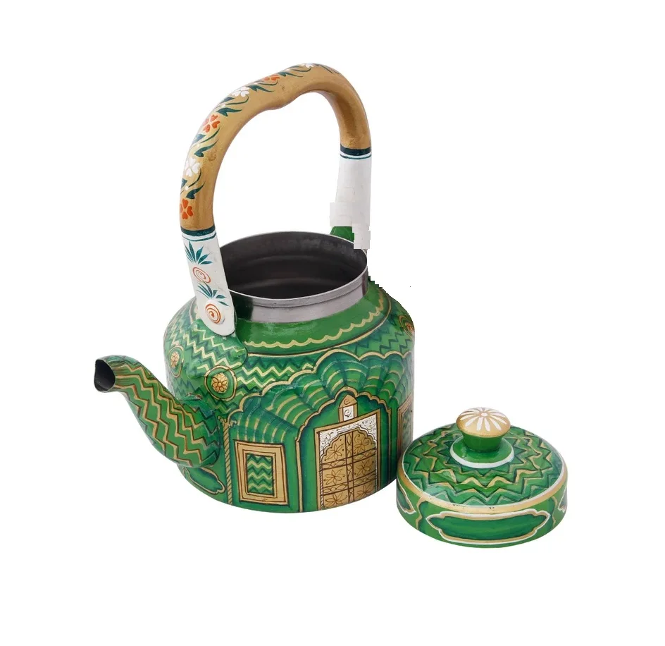 Новейший чайник с ручной росписью для сервировки чая металлический нового образа по оптовой цене новый дизайн чайника в новом стиле
