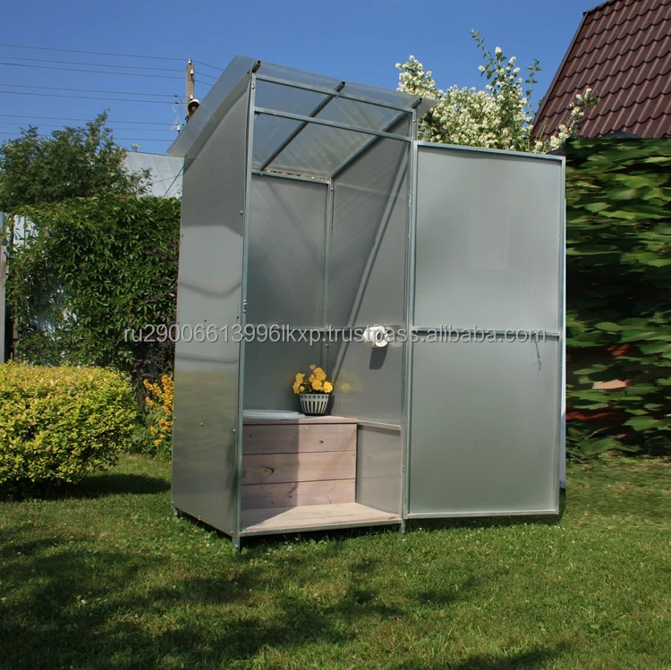 Garden Outdoor Toilet Cabine Galvanized Steel Plastic Portable Toilet  1x1m compact modern one-section