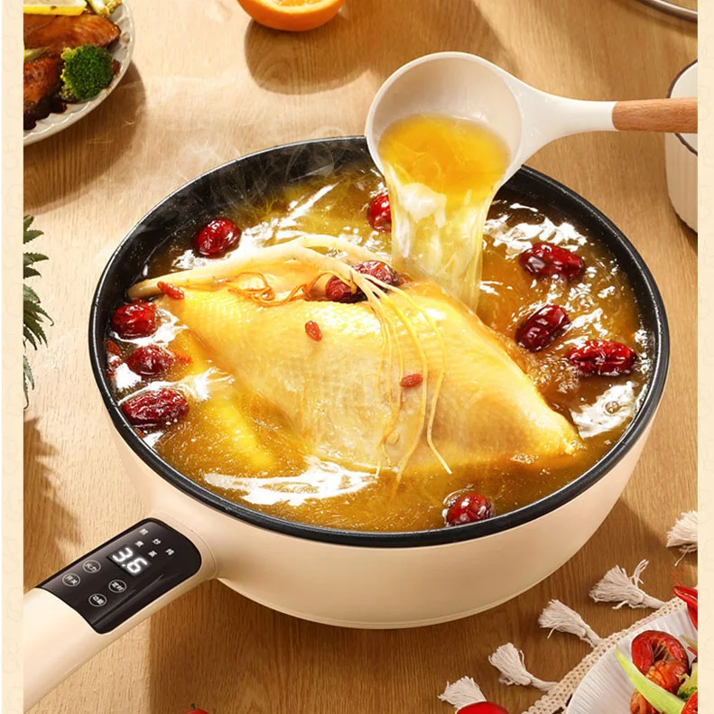 Yonsa 4L Chinese Multi-Function Portable Non-Stick Cooker Pan Hotpot Multifunction Mini Cooking Electric Hot Pot