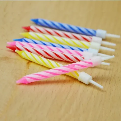 Decorative Spiral Birthday Candles for Cakes Cupcakes and Birthday wishes Spiral Birthday Candles - 24pc with Competitive Price