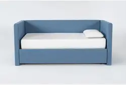 Upholstered Twin Double Fabric Day Bed Storage Bedroom Furniture Set Sofa Bed With Trundle Sofa Bed