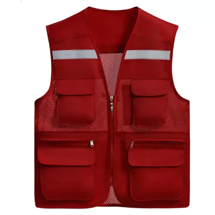 2022 Reflective Colorful Breathable Safety Workwear Jacket Outdoor Fishing Vest with Pockets