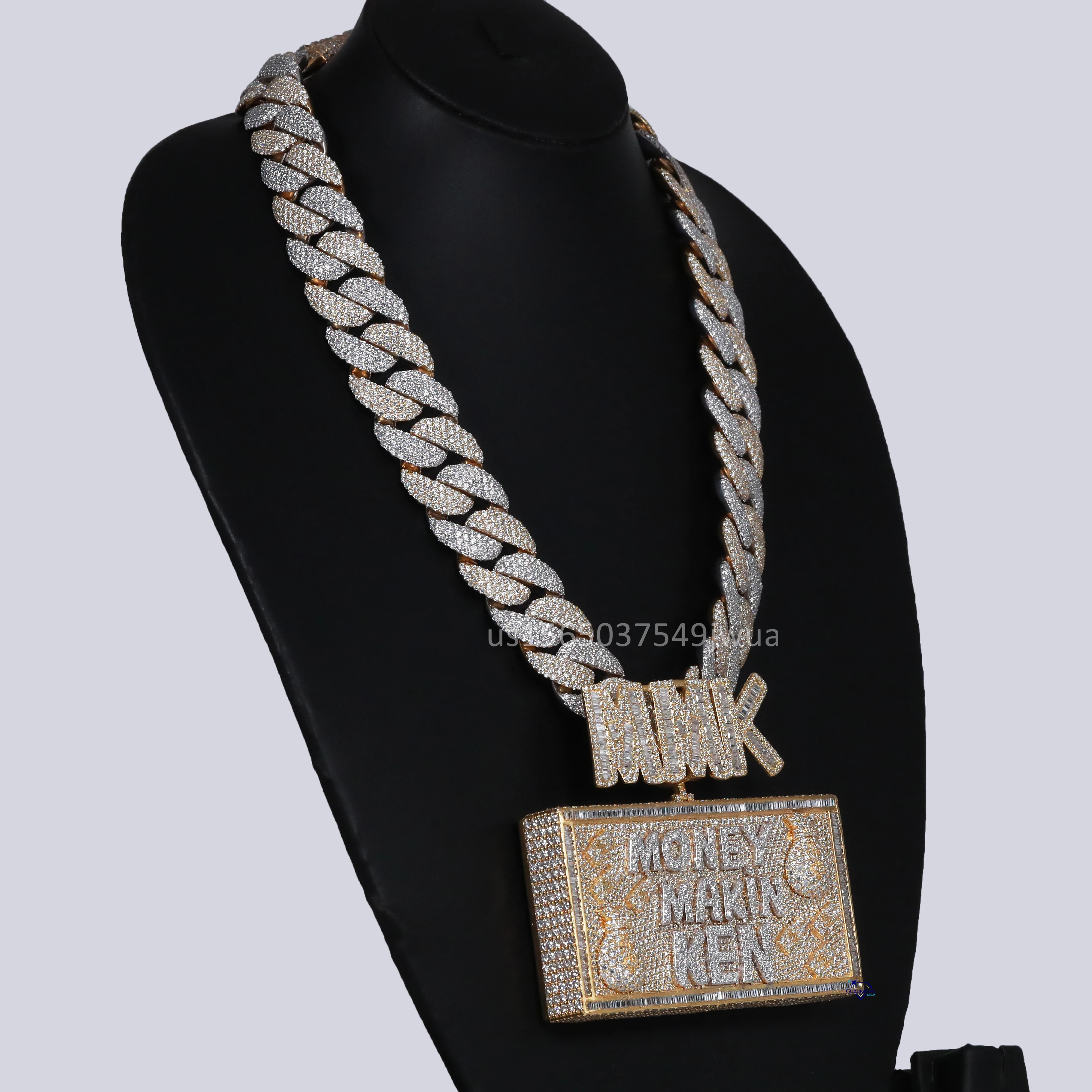 Attractive Design Mens Jewelry Crafted With 925 Sterling Silver Fully Iced Out Chain With Pendant Featuring Moissanite Diamonds