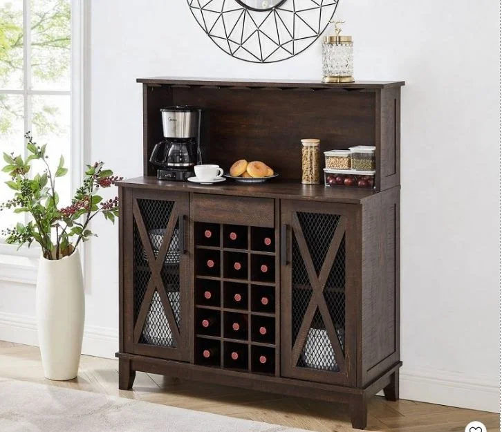 New Modern Classic Design Home Source Mahogany Bar Coffee Station Microwave Cabinet Wine Bar Cabinet