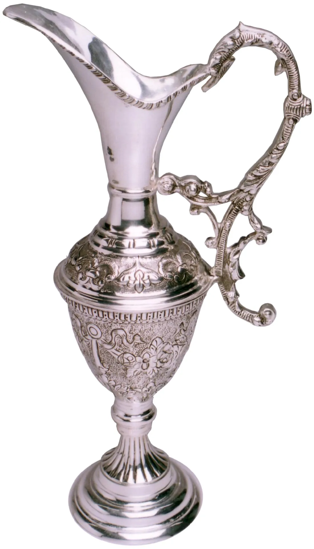 India Hammered water Jug with brass silver color design handle silver jug dinnerware use