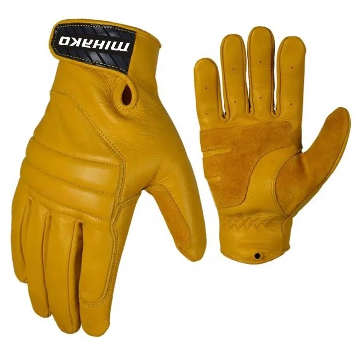 Custom grain cowhide Reinforced Palm driver Construction protection safety working leather gloves