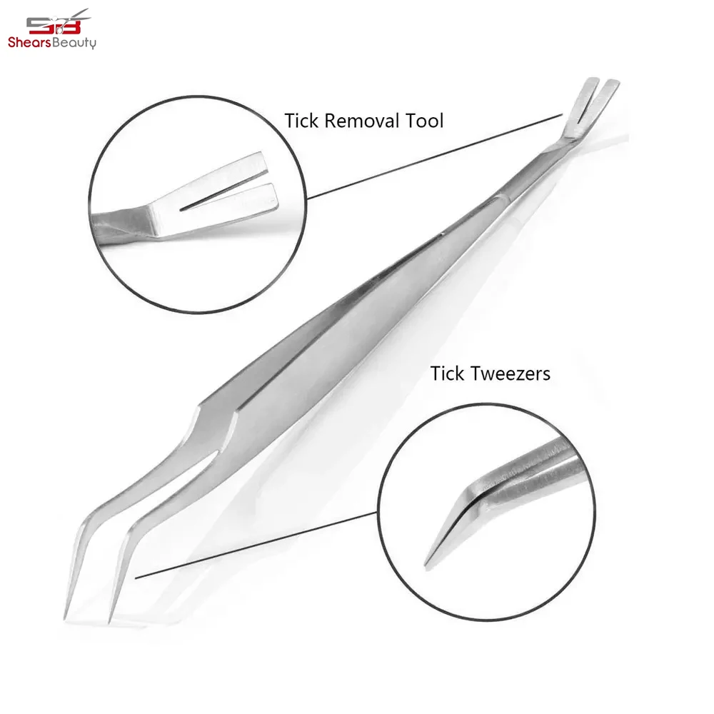 2025 Best Sale New Hot Latest Design Medically Approved Tick Remover Tools Stainless Steel Removal Fork & Tweezers