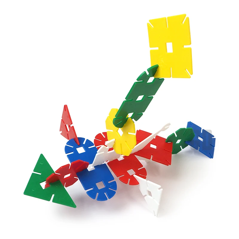 Interlocking Building Block Snowflake Stars Educational Toy Solid Plastic Early Learning STEM
