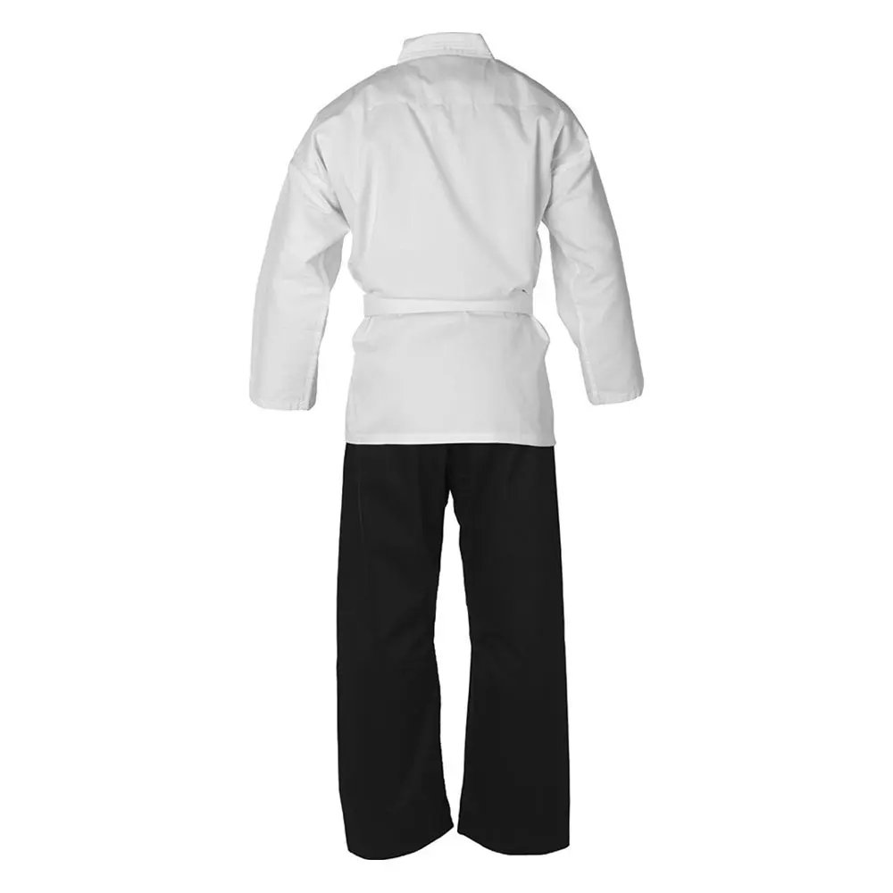 Martial Arts Karate Basic Uniform with Customized Logo in White and Black for MMA, Karate Demonstration Teams Gyms Schools