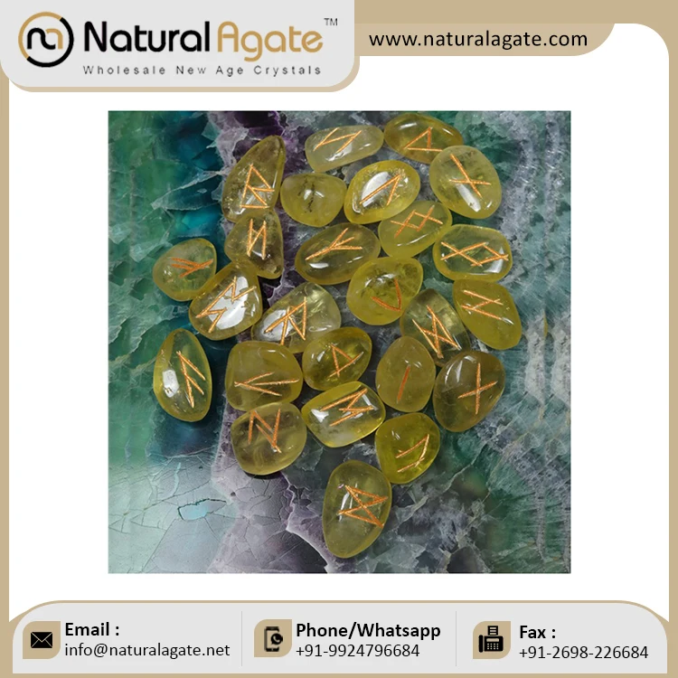 Shop Now crystals healing stones Green Jasper Rune Stones Sets polished Engraved Green Jasper Rune Stones Sets
