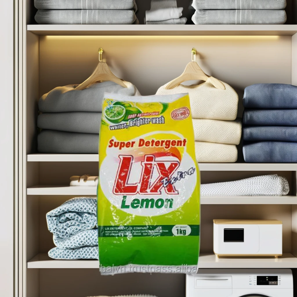 1 кг Lix супер лимонный стиральный порошок готов к экспорту OEM-сервис для машинной и ручной стирки непосредственно из Вьетнама