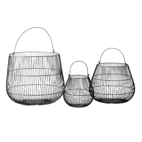 Set Of 3 Modern Iron Countertop Metal Fruit and Vegetable Basket Bottom Metal Kitchen Simple Houseware From Factory Low Price