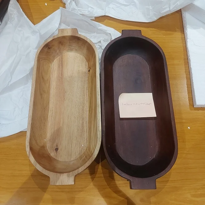 Cheap  price wooden dough bowls for kitchen  rustic wooden bowls table top  natural color heart shaped wooden bowl