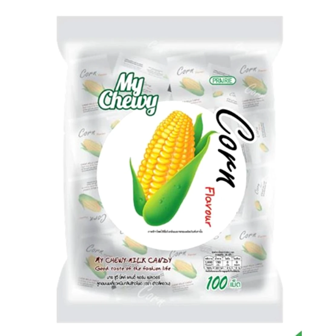 My Chewy Milk Candy Corn Flavour Sweet Good Taste GMP Grade AA Quality Product of Thailand 360 g (100pcs.)