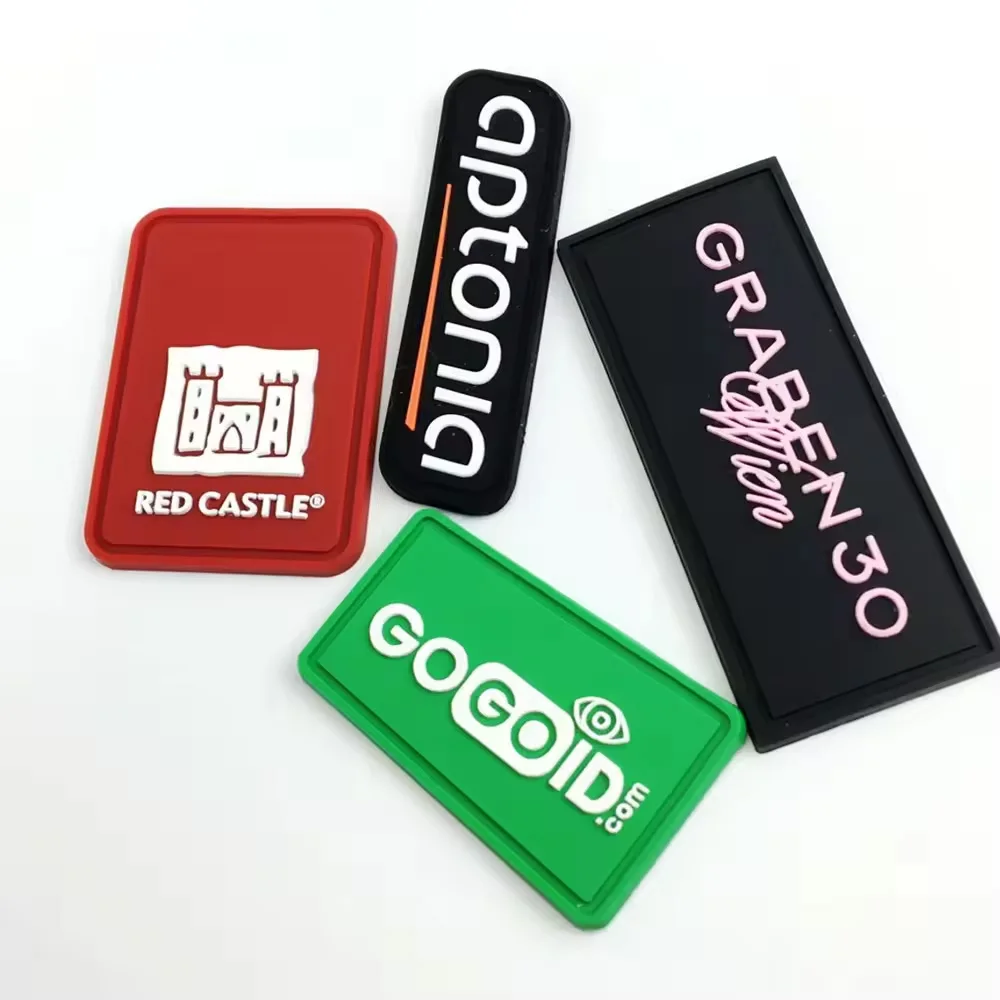 New Arrival Custom Solid Colors Letter Logo 3D Rubber Silicone Patches Your Own Requirements And Details