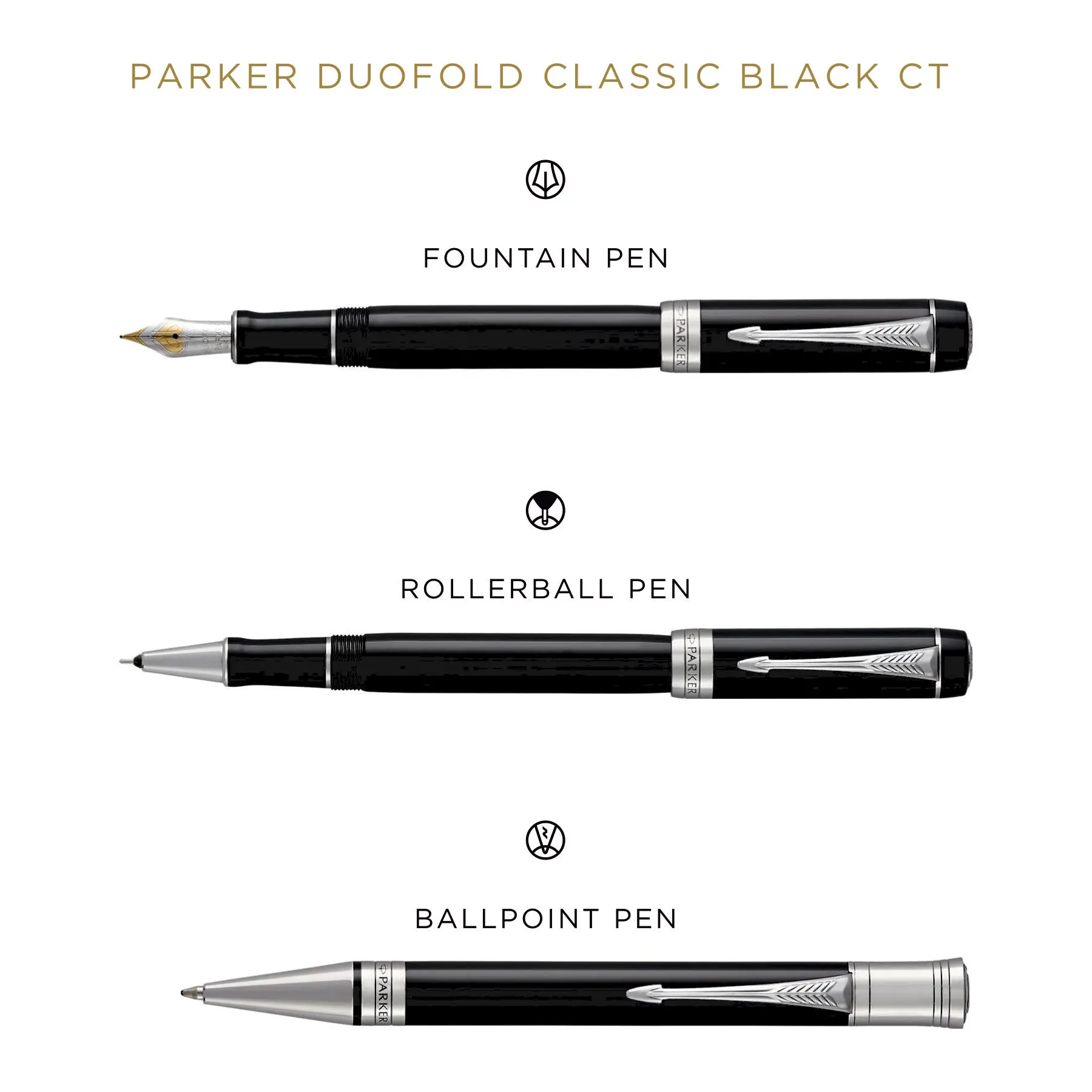 Impress with Elegance Parker Duofold Prestige Black Chevron CT Pen Collection Cute Metal Ballpoint Pen for Corporate Gifts