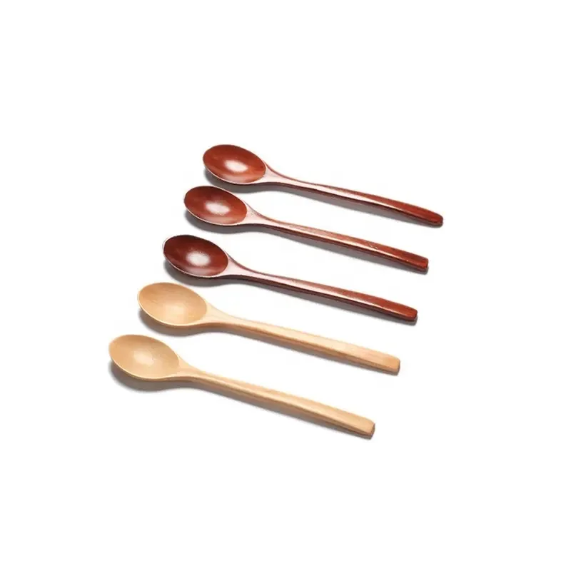 Metier High Quality Natural Wood Bamboo Scoop Kitchen Spice Tea Honey Coffee Tools Soup Teaspoon,Bamboo Spoon Set of 6 Pcs