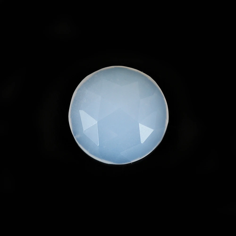 Natural Blue Chalcedony Faceted Gemstone round Shape Wholesale Blue Chalcedony Both Side Facet Gems For Jewelry Making 13x18 mm
